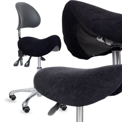 Terry cover with elastic for stool, black