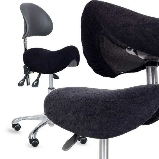 Terry cover with elastic for stool, black