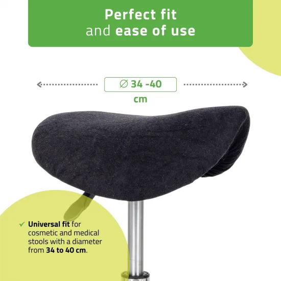 Terry cover with elastic for stool, black — slika 2