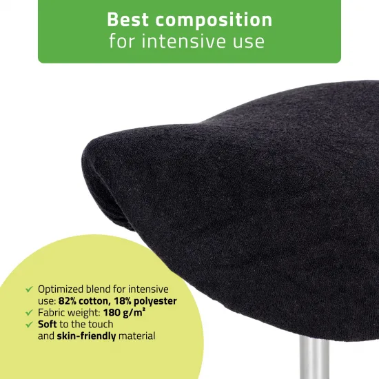 Terry cover with elastic for stool, black — slika 3