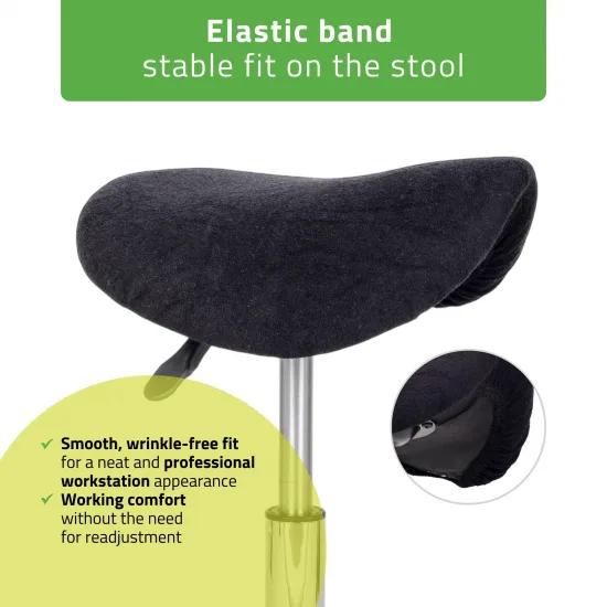 Terry cover with elastic for stool, black — slika 4