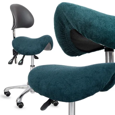 Terry cover with elastic for stool, bottle green