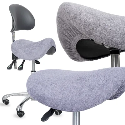 Terry cover with elastic for stool, gray