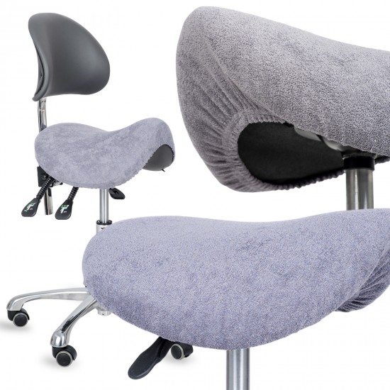 Terry cover with elastic for stool, gray