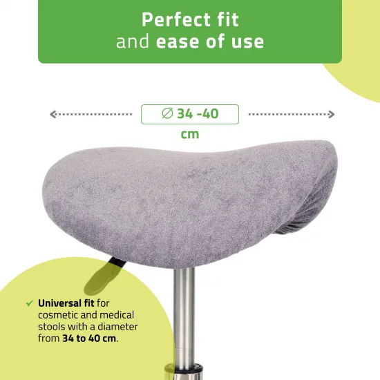 Terry cover with elastic for stool, gray — slika 2