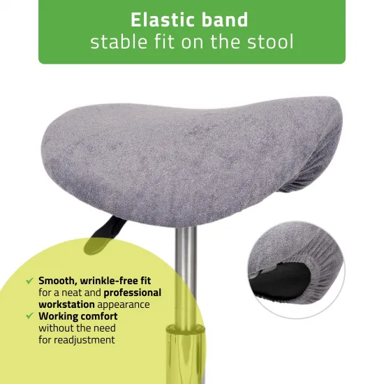 Terry cover with elastic for stool, gray — slika 4