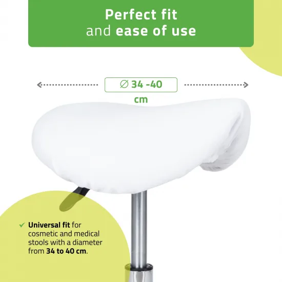 Velour cover with elastic for stool, white — slika 2