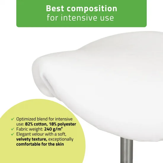 Velour cover with elastic for stool, white — slika 3