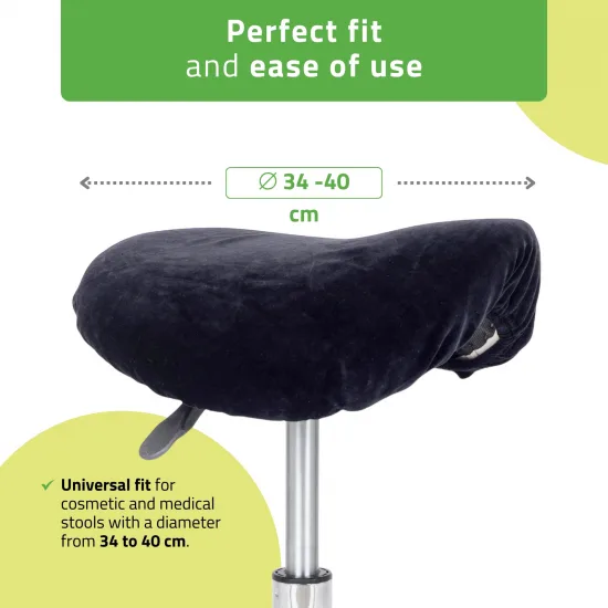 Velour cover with elastic for stool, black — slika 2