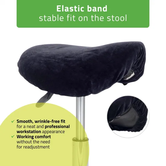 Velour cover with elastic for stool, black — slika 4