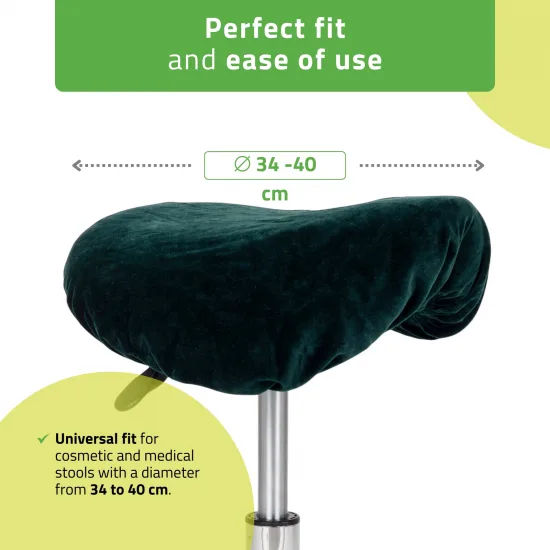 Velour cover with elastic for stool, bottle green — slika 2