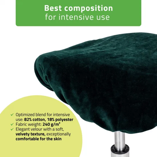 Velour cover with elastic for stool, bottle green — slika 3