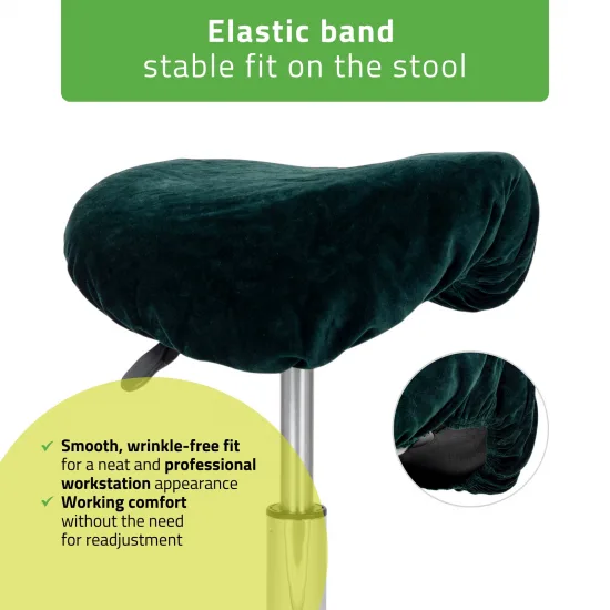 Velour cover with elastic for stool, bottle green — slika 4