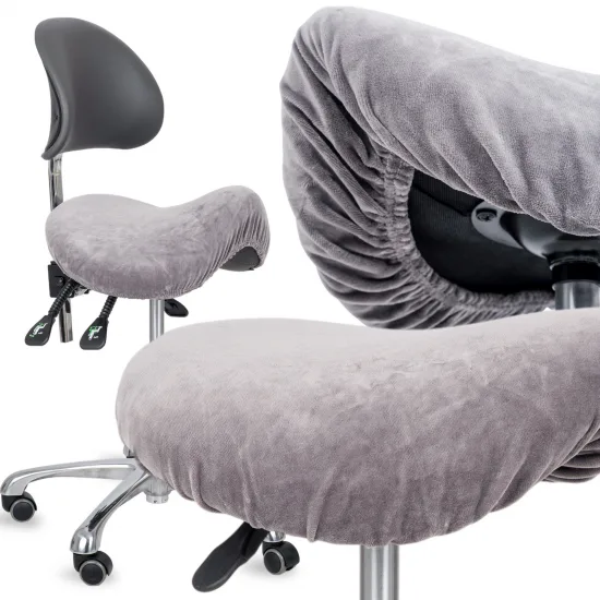 Velour cover with elastic for stool, graphite