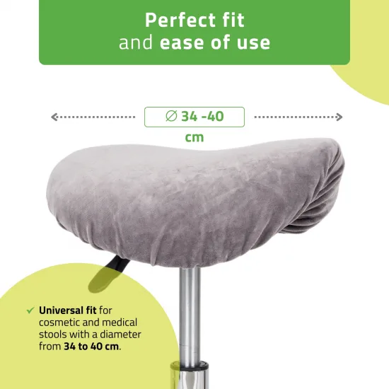 Velour cover with elastic for stool, graphite — slika 2