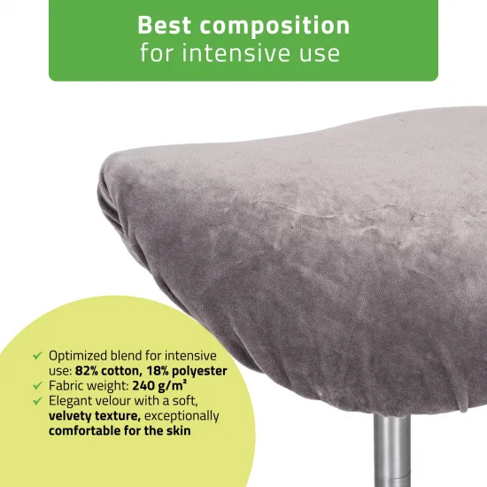 Velour cover with elastic for stool, graphite — slika 3