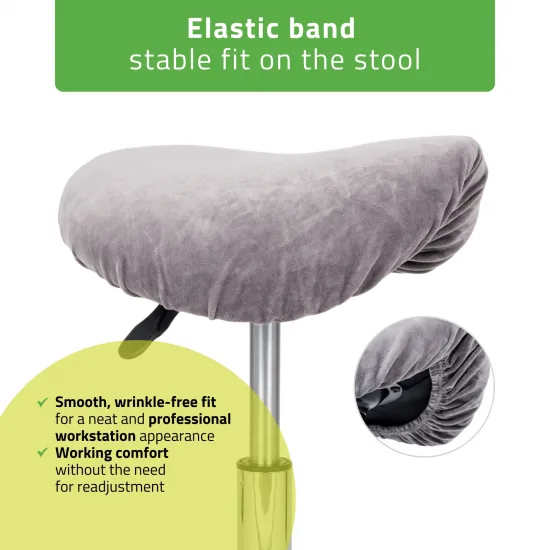 Velour cover with elastic for stool, graphite — slika 4