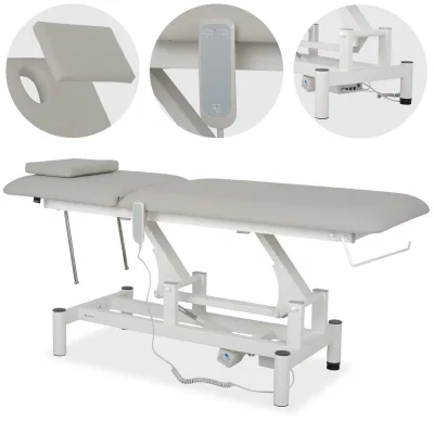 Optima therapy table, electric height adjustment with hand remote – Satin Comfort k729 grey
