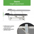 Optima terapijski stol, električno podešavanje visine s ručnim daljinskim upravljačem – Satin Comfort k715 crni