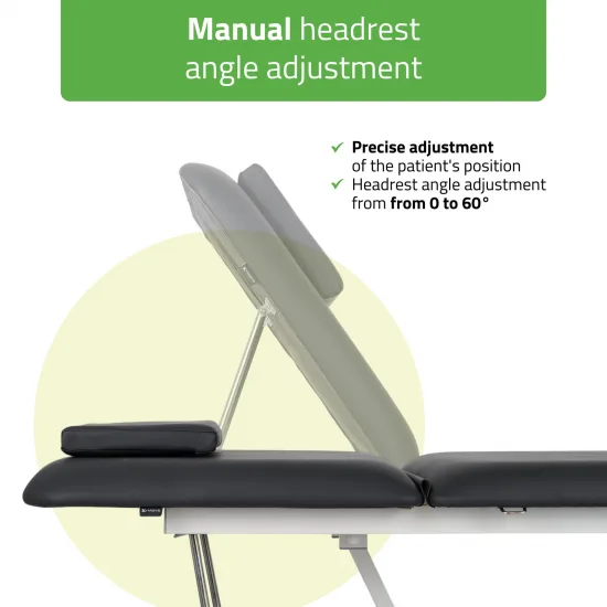 Optima therapy table, electric height adjustment with hand remote – Satin Comfort k715 black — slika 4