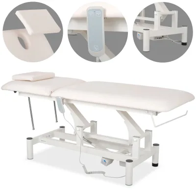 Optima therapy table, electric height adjustment with hand remote – Satin Comfort k701 white