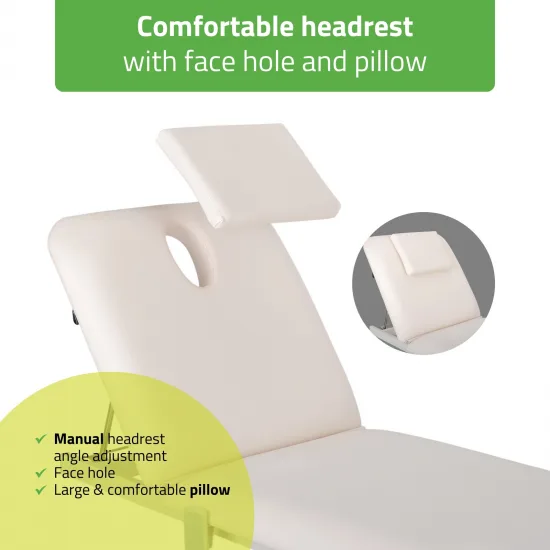 Optima therapy table, electric height adjustment with hand remote – Satin Comfort k701 white — slika 5