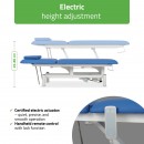 Optima terapijski stol, električno podešavanje visine s ručnim daljinskim upravljačem – Satin Comfort k723 plavi