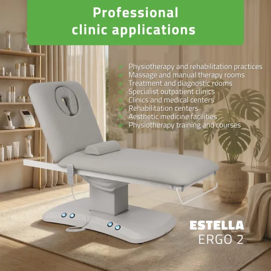 Electric treatment table Estella ERGO 2, Grey – 2 Motors — slika 2