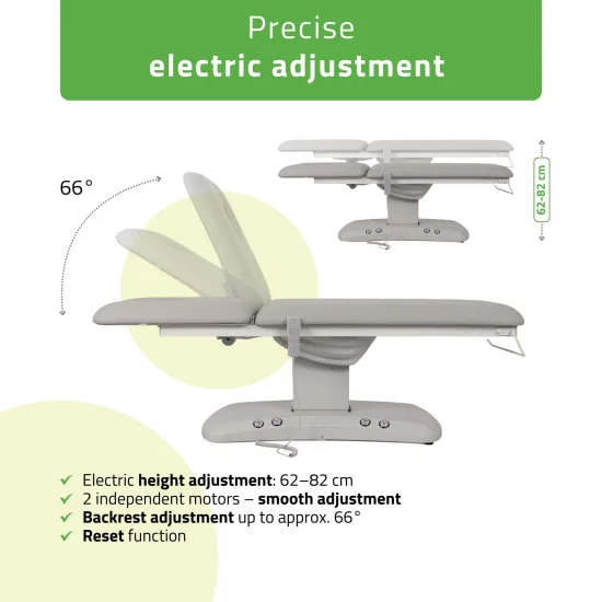 Electric treatment table Estella ERGO 2, Grey – 2 Motors — slika 3