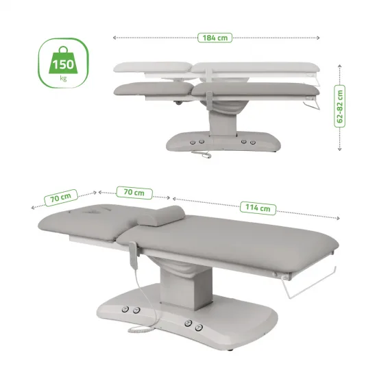 Electric treatment table Estella ERGO 2, Grey – 2 Motors — slika 10