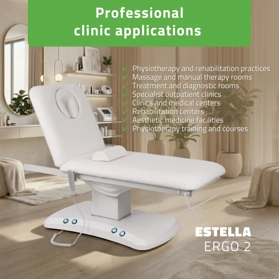 Electric treatment table Estella ERGO 2, k701 white – 2 motors — slika 2