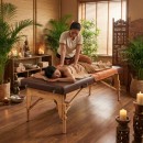 Portable Thai massage table Niro 80 PU k835 brown