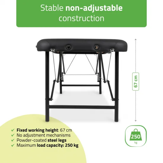 Portable massage table Rico 60 cm Comfy Base k515 black — slika 3