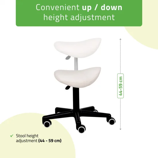 Saddle stool LUMO, Comfy Base k501 white — slika 4
