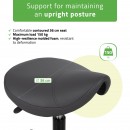 Saddle stool LUMO, Comfy Base k521 grey Saddle stool LUMO, Comfy Base k521 grey