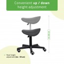 Saddle stool LUMO, Comfy Base k521 grey Saddle stool LUMO, Comfy Base k521 grey