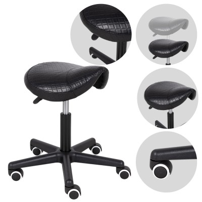Saddle stool LUMO, Comfy Base k515 quilted black