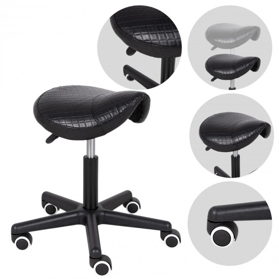 Saddle stool LUMO, Comfy Base k515 quilted black