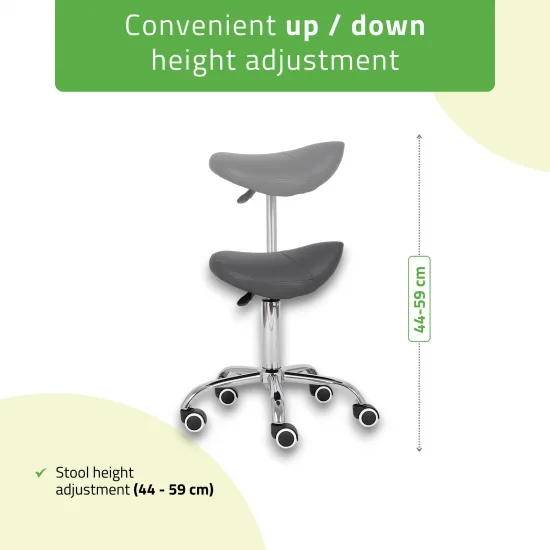 Saddle stool LOFI, Comfy Base k521 grey — slika 4