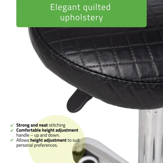 Saddle stool LOFI, Comfy Base k515 quilted black — slika 3