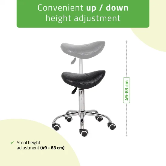 Saddle stool LOFI, Comfy Base k515 quilted black — slika 4