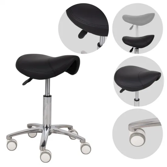 Saddle stool Lila, PVC k515 black