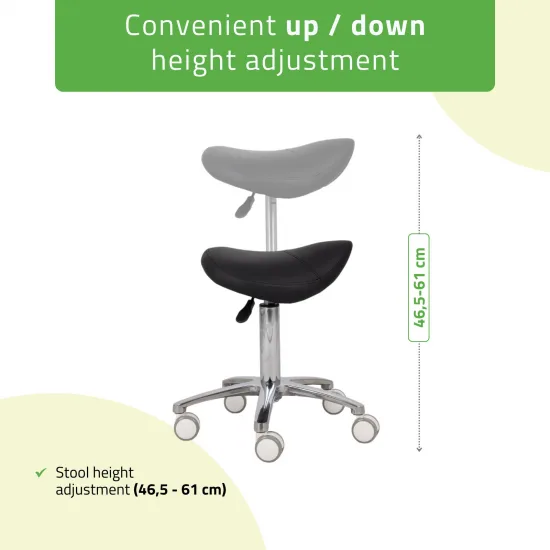 Saddle stool Lila, PVC k515 black — slika 4