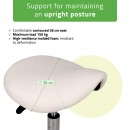 Saddle stool Lila, PVC k501 white