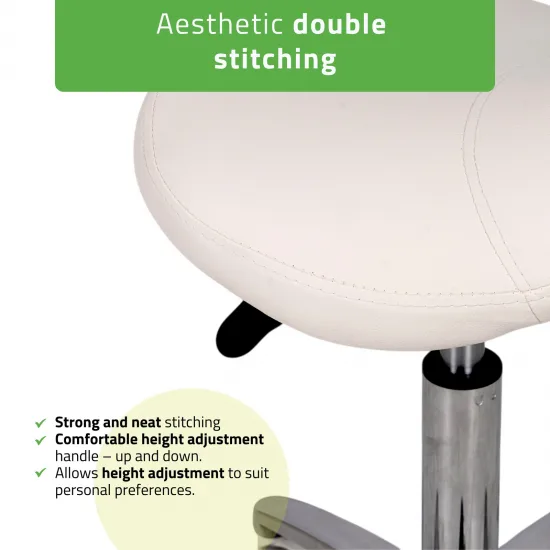 Saddle stool Lila, PVC k501 white — slika 3