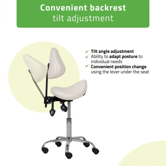 Saddle stool Sola, Comfy Base k501 white — slika 2