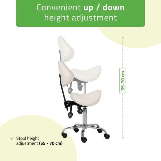 Saddle stool Sola, Comfy Base k501 white — slika 5