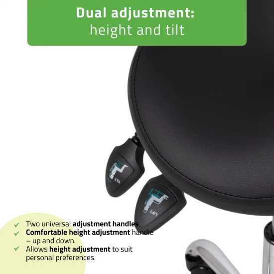 Saddle stool Sola, Comfy Base k515 black — slika 4