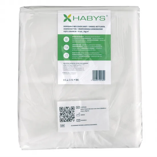 Disposable non-woven sheet 220 × 90 cm – 10 pcs, 20g/m2 — slika 2