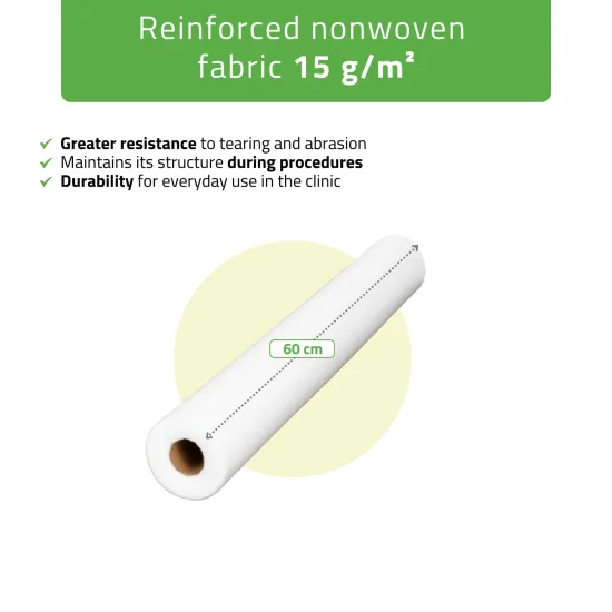 Non-woven medical roll sheet 60 cm x 50 m 15g/m2, white — slika 3